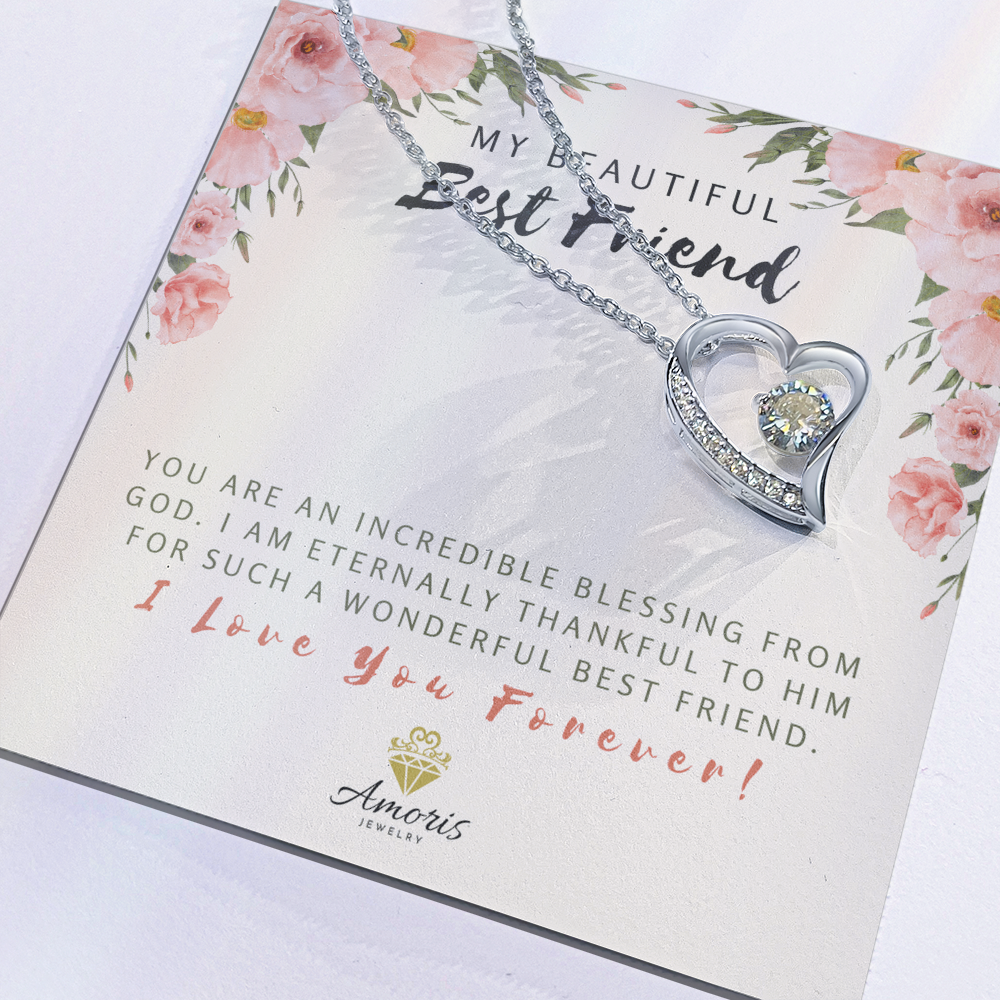 My Beautiful Best Friend Forever Love Necklace with Message Card