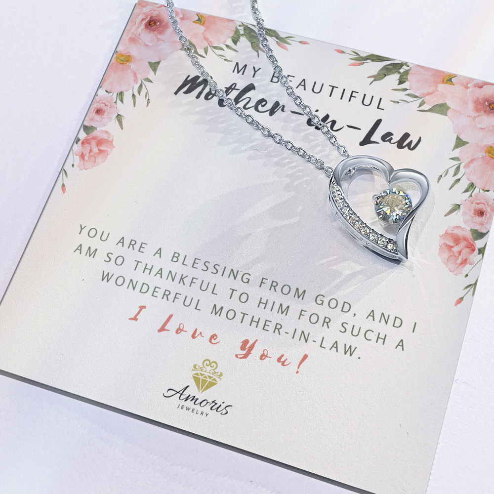 My Beautiful Mother-in-Law Forever Love Necklace with Message Card