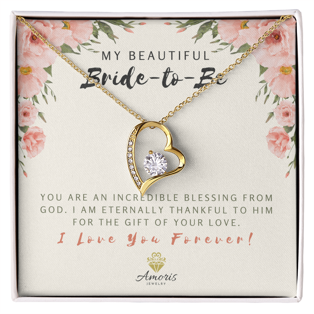 My Beautiful Bride-to-Be Forever Love Necklace with Message Card