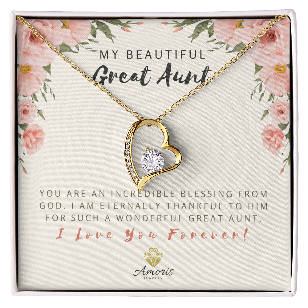 My Beautiful Great Aunt Forever Love Necklace with Message Card