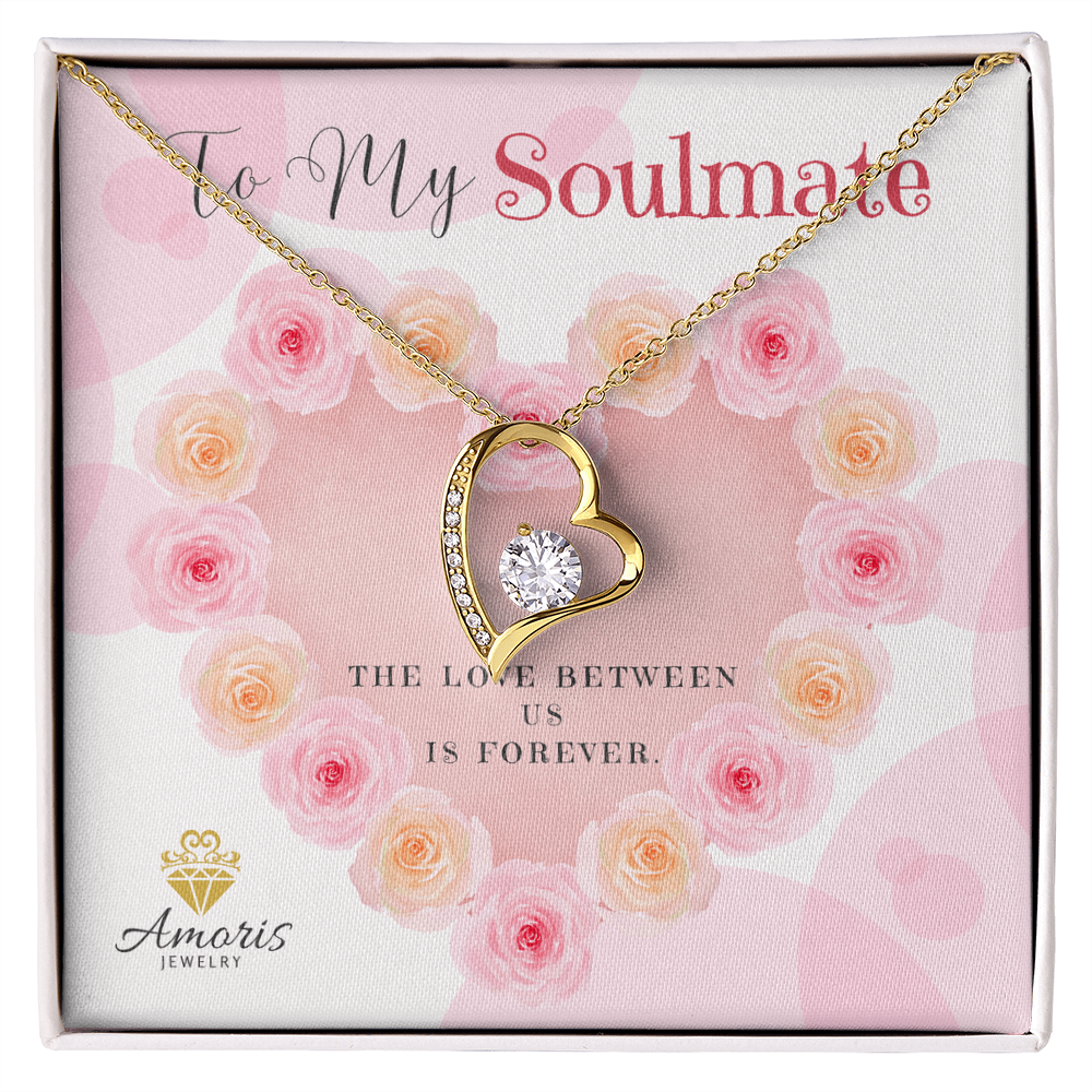 To My Soulmate Valentine Heart Necklace with Message Card