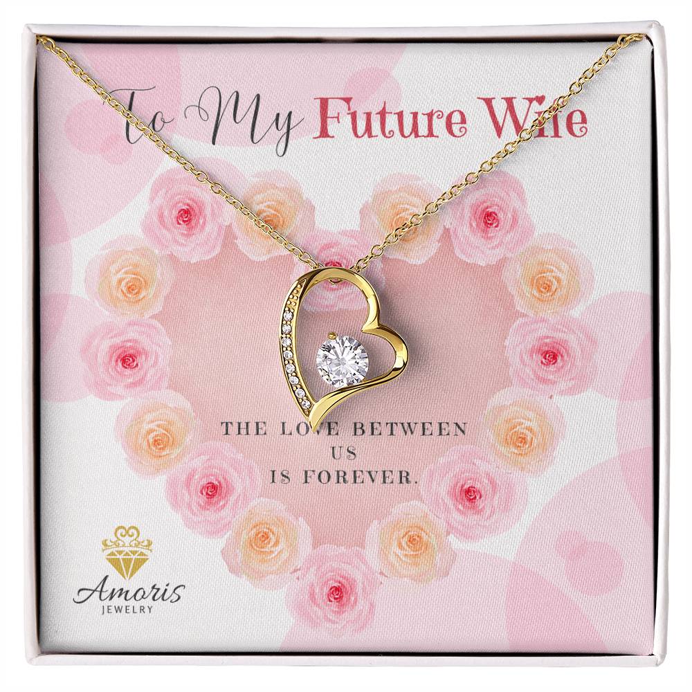 To My Future Wife Valentine Heart Necklace with Message Card