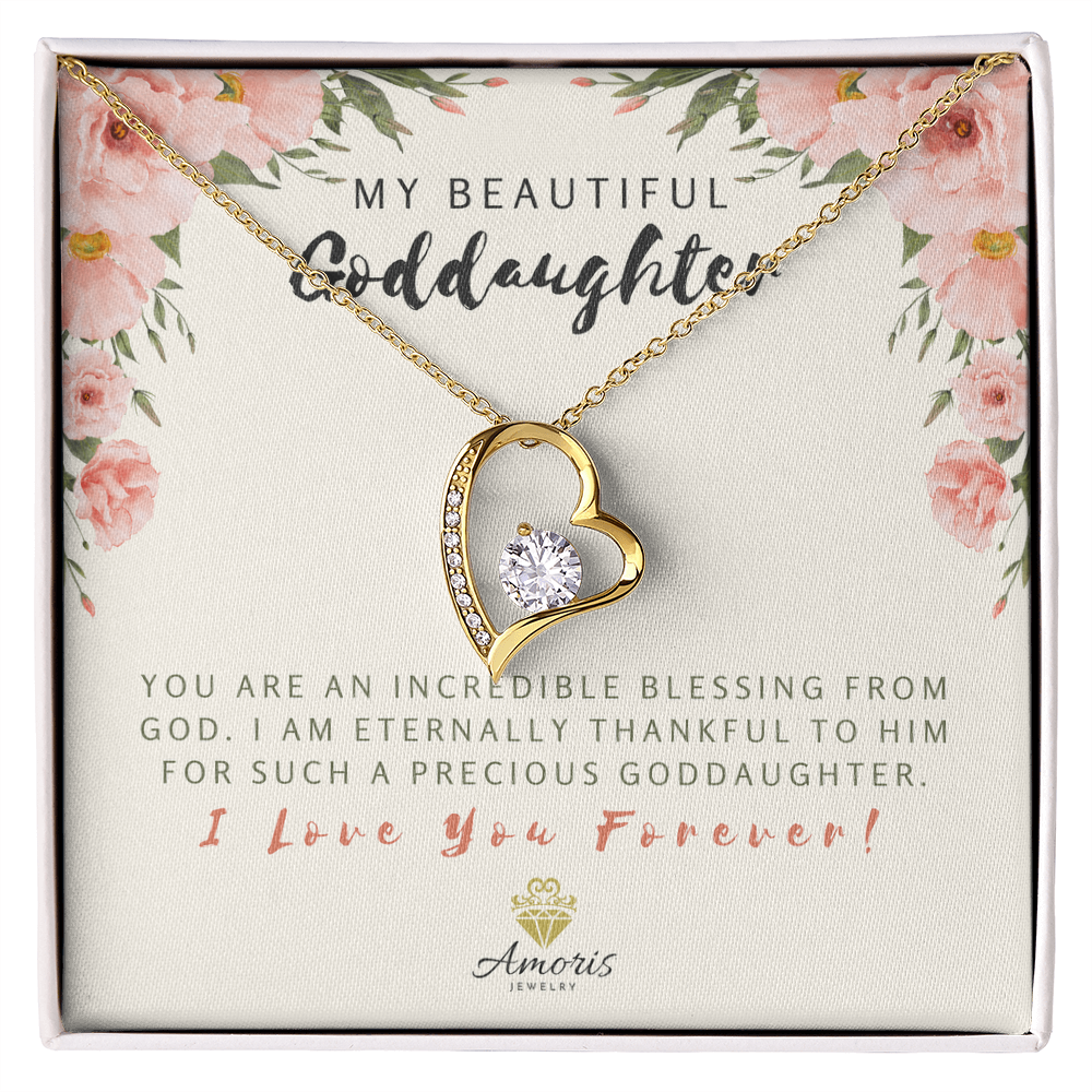My Beautiful Goddaughter Forever Love Necklace with Message Card