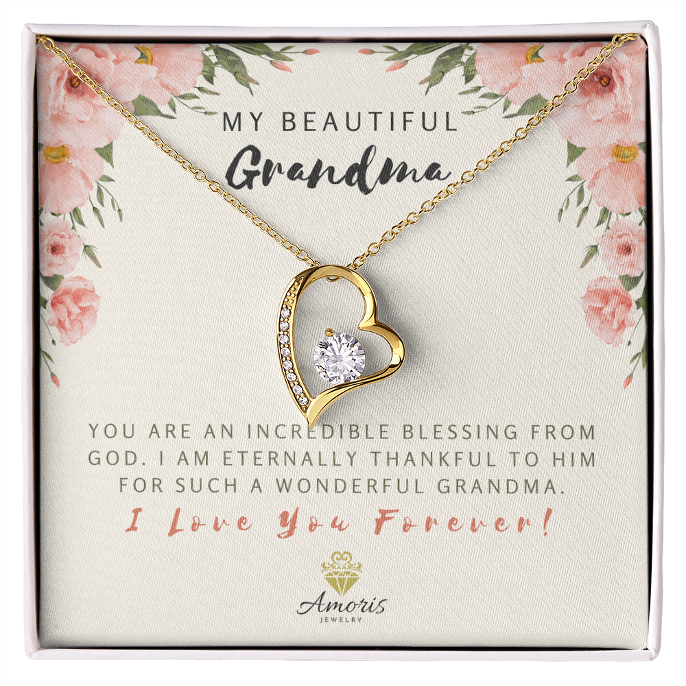 My Beautiful Grandma Forever Love Necklace with Message Card