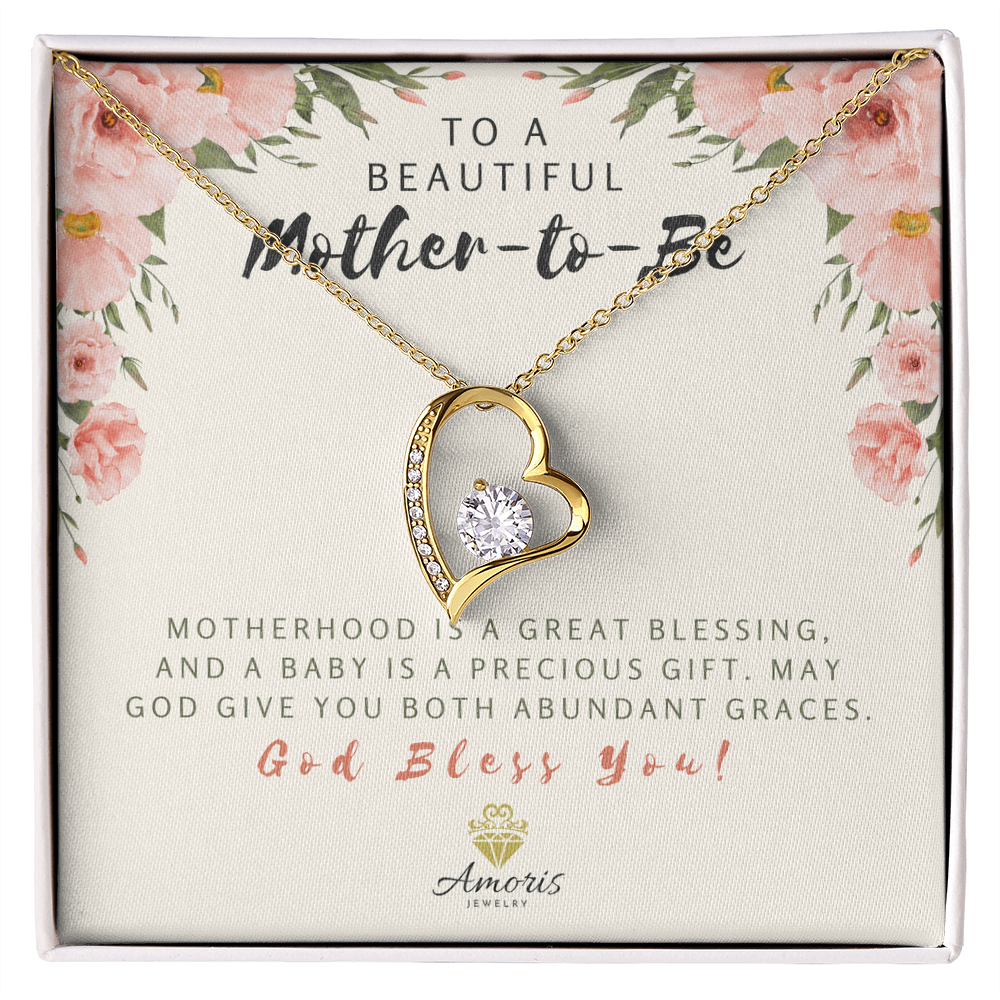 To A Beautiful Mother-to-Be Forever Love Necklace with Message Card