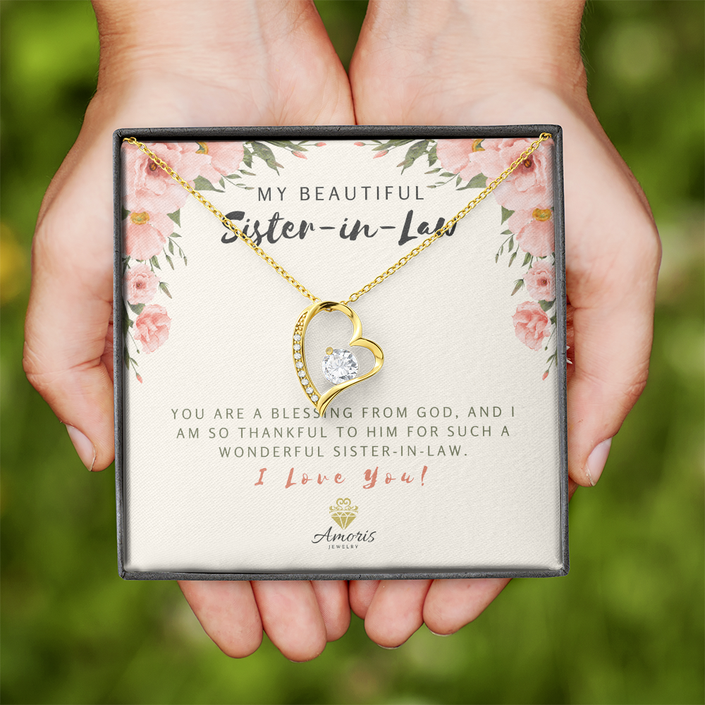 My Beautiful Sister-in-Law Forever Love Necklace with Message Card
