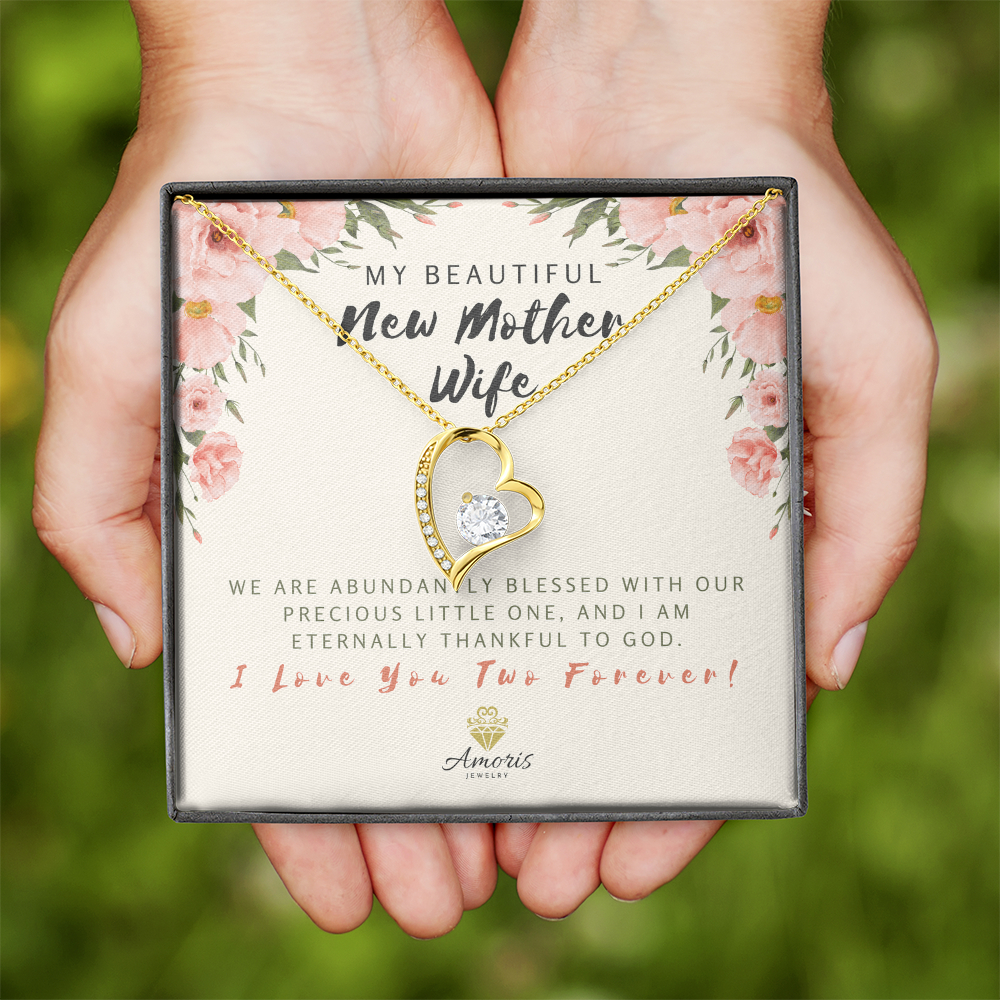 My Beautiful New Mother Wife Forever Love Necklace with Message Card