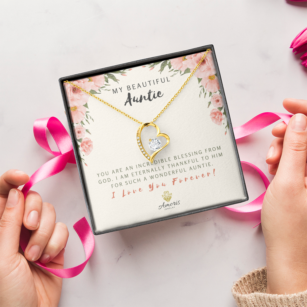 My Beautiful Auntie Forever Love Necklace with Message Card