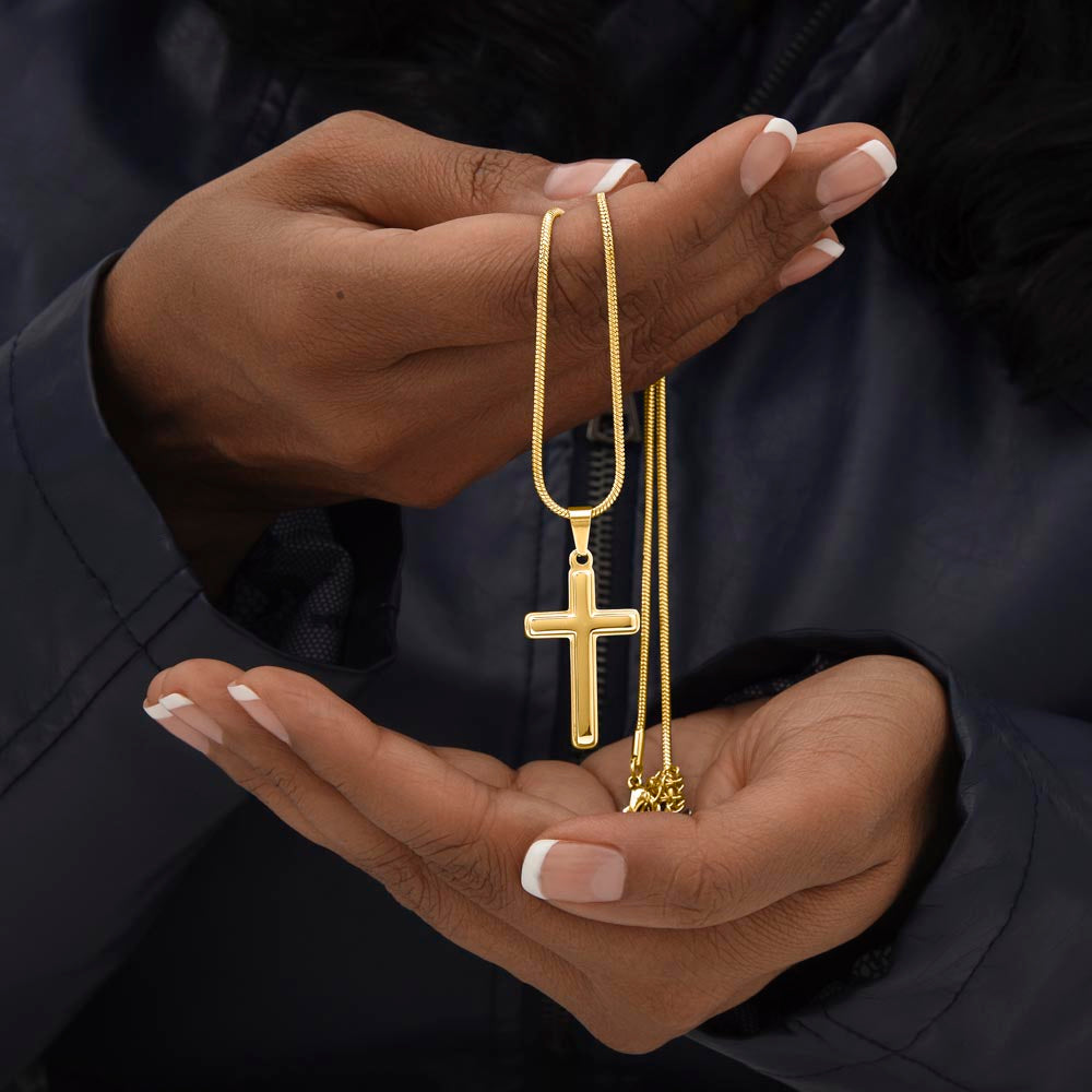 My Dear Daughter-in-Law Cross Necklace with Saint Gemma Galgani Quote