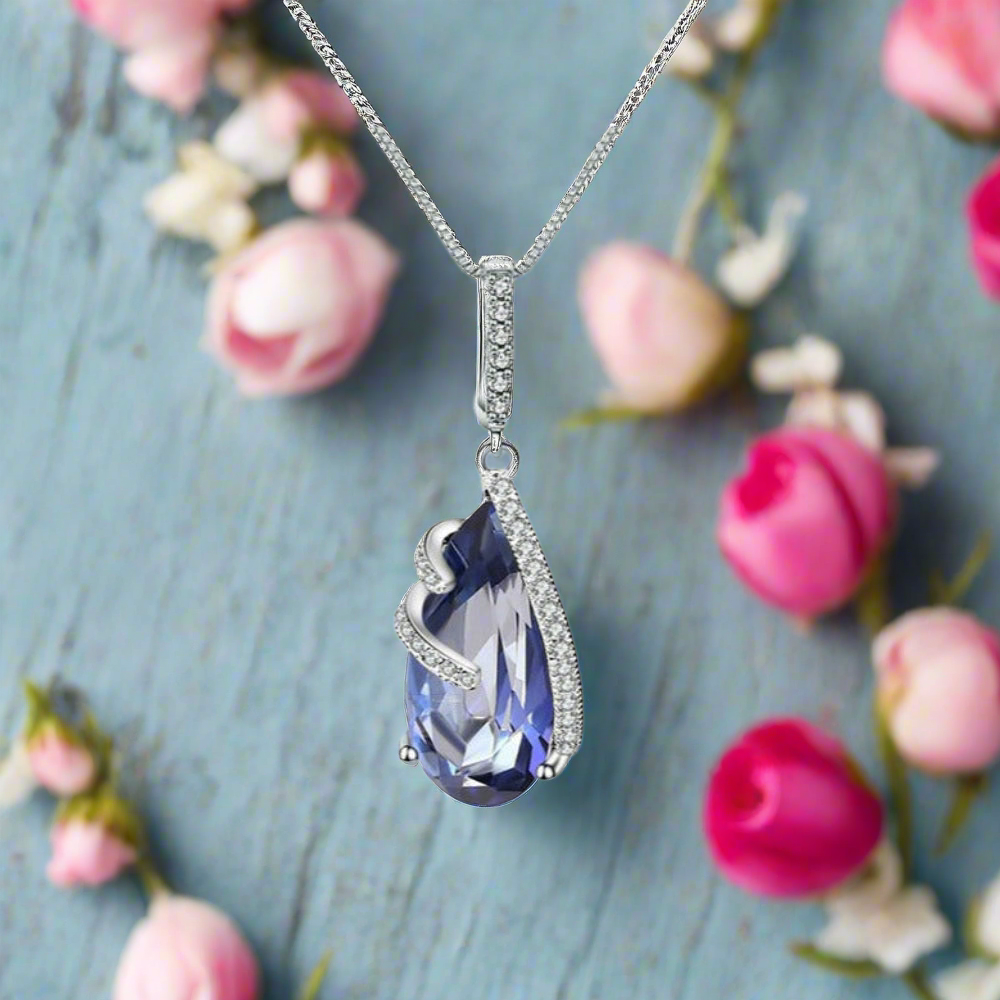 GRACE Pear Cut Mystic Quartz Jewelry Set in Sterling Silver
