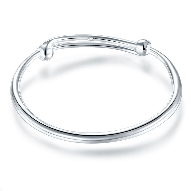 Pulsera ajustable de plata pura para niñas