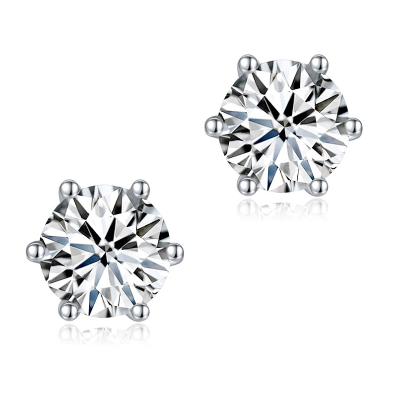 0.5 CT. Moissanite Diamond Stud Earrings in Sterling Silver