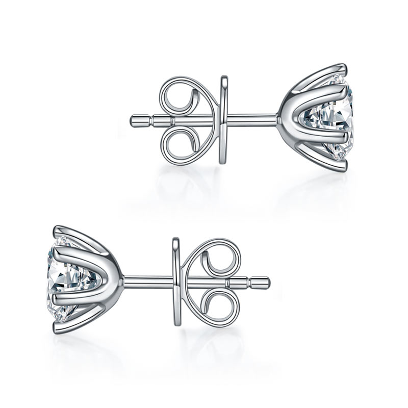 0.5 CT. Moissanite Diamond Stud Earrings in Sterling Silver
