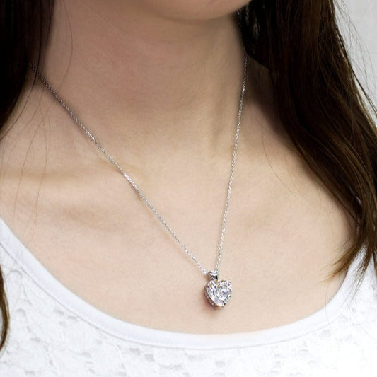 5 CT. Heart Cut Simulated Diamond Pendant Necklace in Sterling Silver