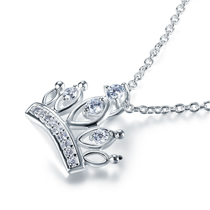 Collar con colgante de corona en plata de ley para niñas