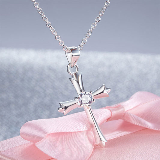 Cross Pendant Necklace in Sterling Silver for Girls