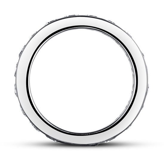 Alliance en argent sterling sertie de diamants synthétiques ronds de 3 mm