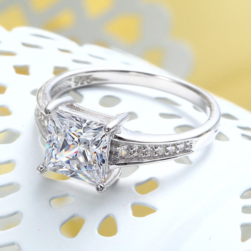 1.5 CT. Princess Cut Simulated Diamond Ring in Sterling Silver