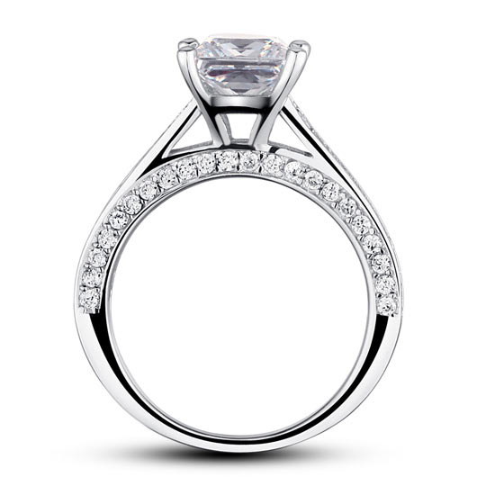 1.5 CT. Princess Cut Simulated Diamond Engagement Ring in Sterling Silver