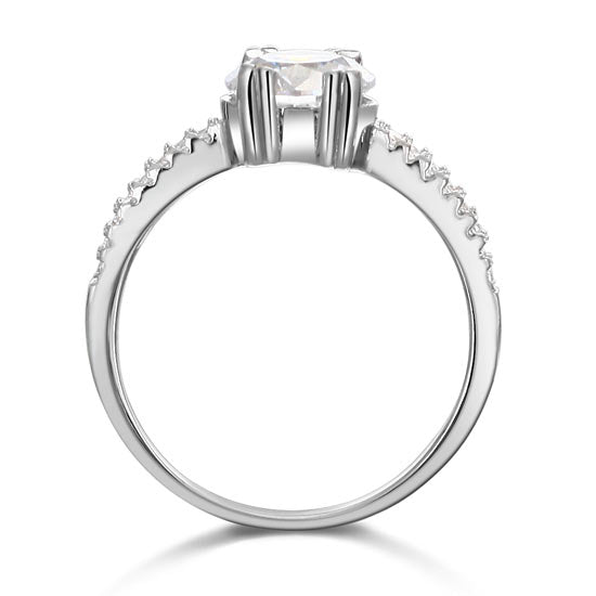 2 CT. Round Simulated Diamond Ring in Sterling Silver