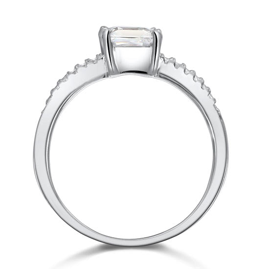 1 CT. Princess Cut Simulated Diamond Engagement Ring in Sterling Silver