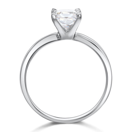 1 CT. Princess Cut Simulated Diamond Solitaire Engagement Ring in Sterling Silver