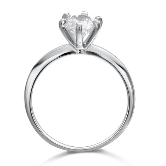 1 CT. Round Simulated Diamond Solitaire Ring in Sterling Silver