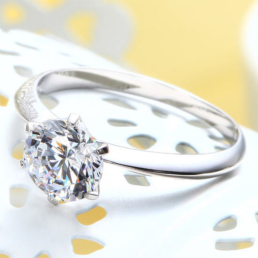 1 CT. Round Simulated Diamond Solitaire Ring in Sterling Silver