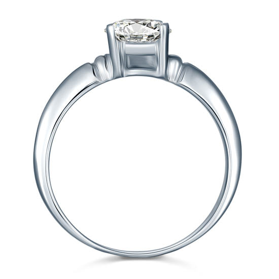 Anillo solitario de diamante simulado de talla corazón de 1,5 quilates en plata de ley.