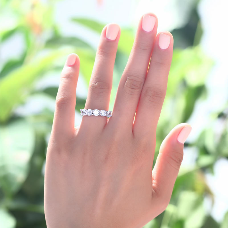 1.25 CT. Five-Stone Simulated Diamond Ring in Sterling Silver