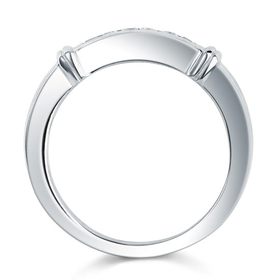 Alliance en argent sterling sertie de diamants synthétiques