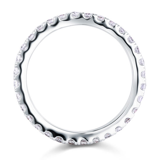 Alliance en argent sterling avec diamants synthétiques ronds de 2 mm