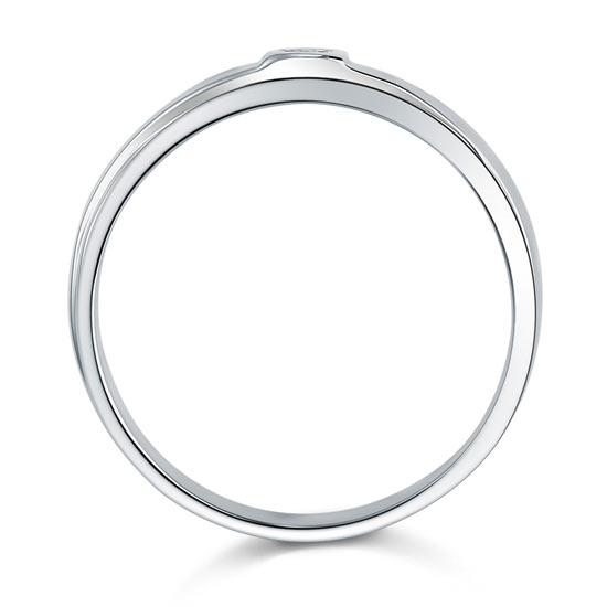 Anillo de plata de ley con diamantes simulados engastados en bisel para hombre