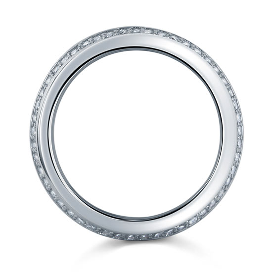 Alliance double éternité en argent sterling avec diamants synthétiques pour homme