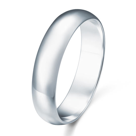 Alianza de boda de 5,4 mm en plata de ley para hombre