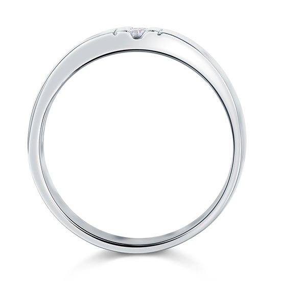 Alliance en argent sterling pour homme avec diamants synthétiques sertis en canal