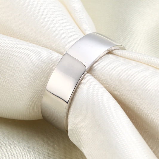 6.3mm Classic Plain Wedding Band in Sterling Silver for Men