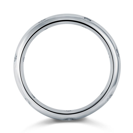 Alliance multi-pierres en argent sterling avec diamants synthétiques de 4 mm