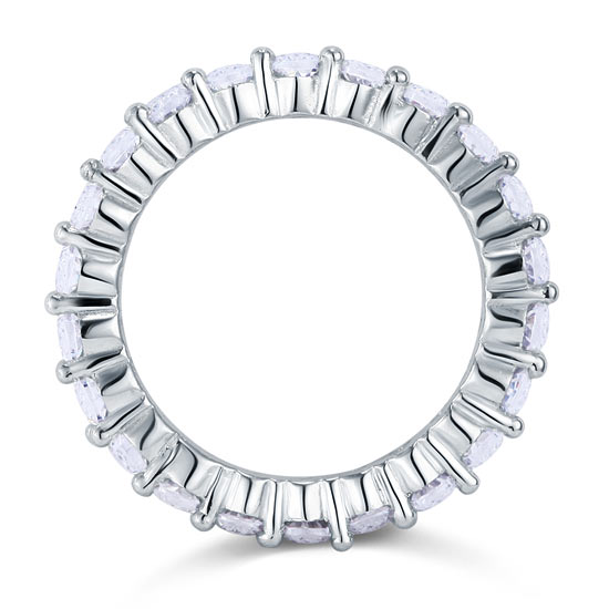 Alliance en argent sterling avec diamants synthétiques ronds de 3 mm