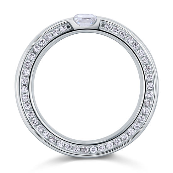 0.25 CT. Princess Cut Simulated Diamond Pavé Band in Sterling Silver