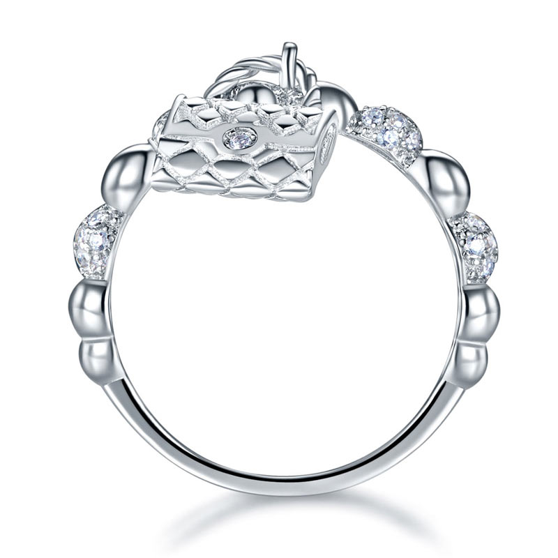 Bague pendante en argent sterling avec perles en diamant simulé