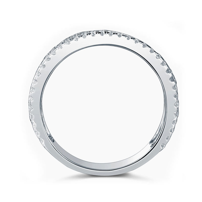 Alliance triple semi-éternité en argent sterling avec diamants simulés