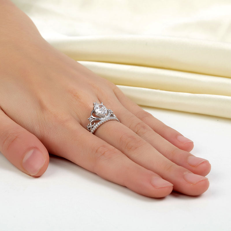 1 CT. CZ Crown Ring in Sterling Silver