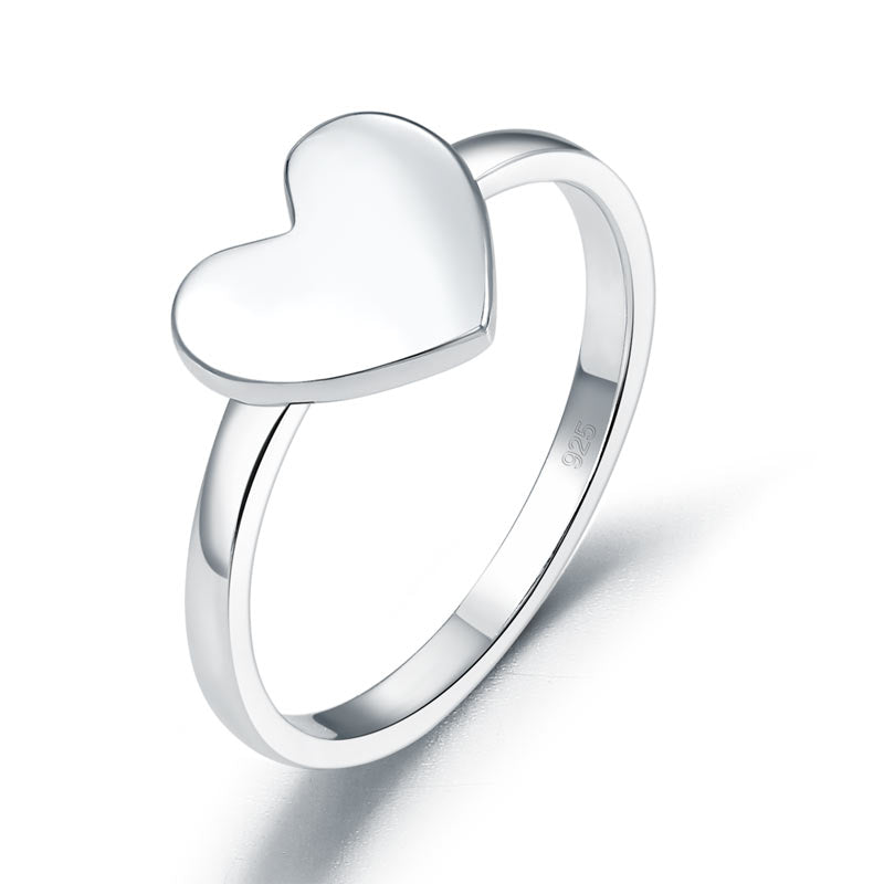 Anillo de corazón en plata de ley