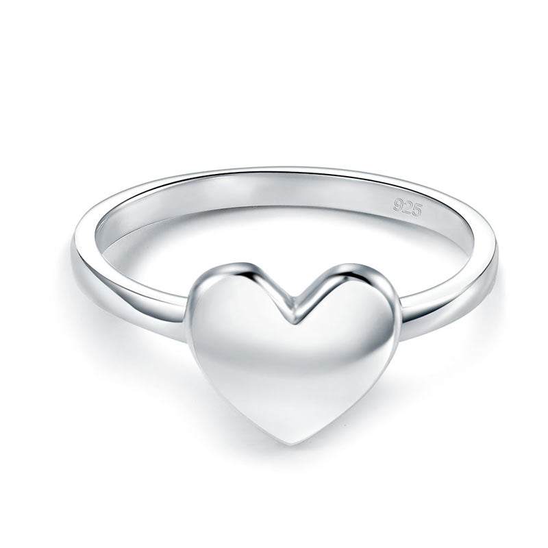 Anillo de corazón en plata de ley