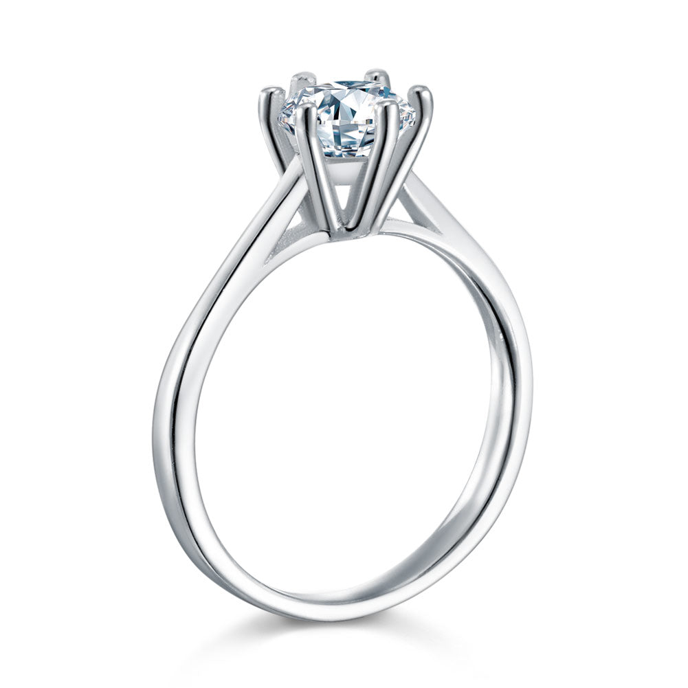 1 CT. Round Simulated Diamond Solitaire Engagement Ring in Sterling Silver