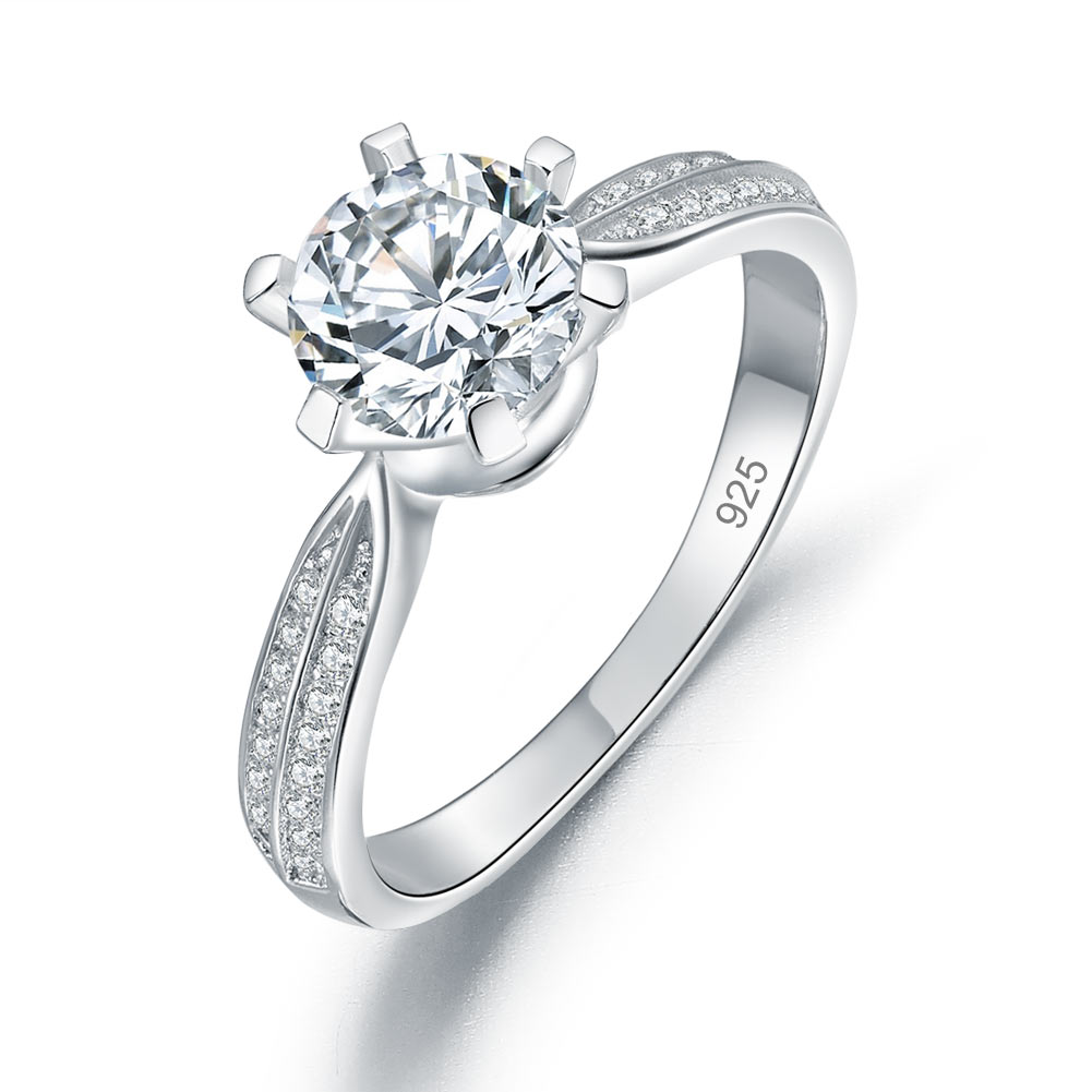 1 CT. Simulated Diamond Double Pavé Ring in Sterling Silver