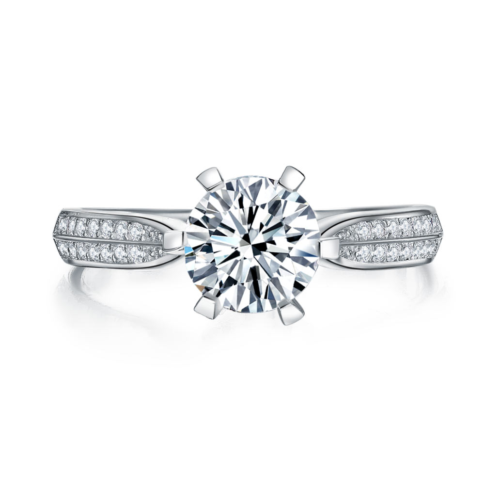 1 CT. Simulated Diamond Double Pavé Ring in Sterling Silver