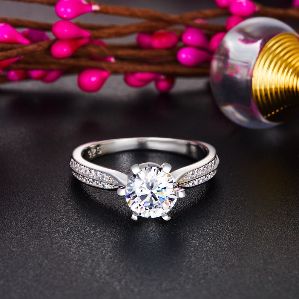 1 CT. Simulated Diamond Double Pavé Ring in Sterling Silver