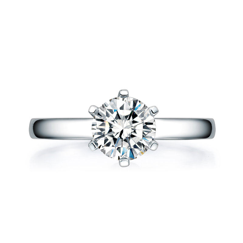 1 CT. Round Moissanite Diamond Bottom Halo Engagement Ring in Sterling Silver